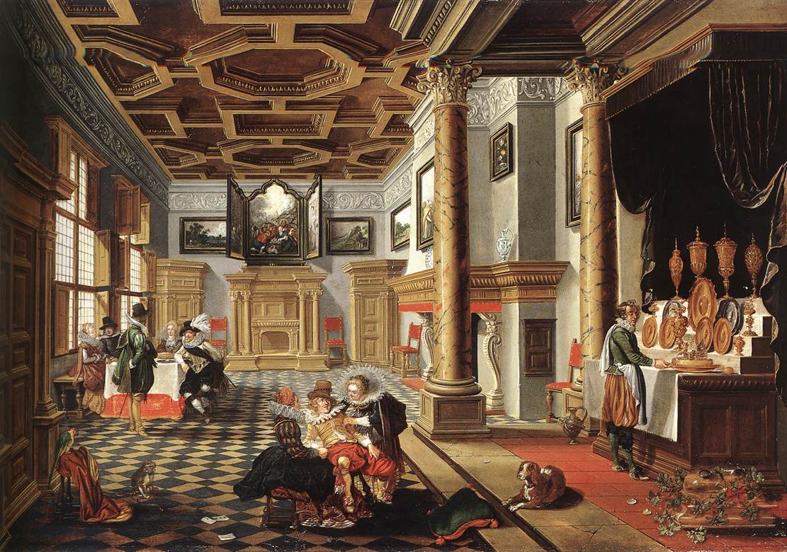 BASSEN, Bartholomeus van Renaissance Interior with Banqueters f